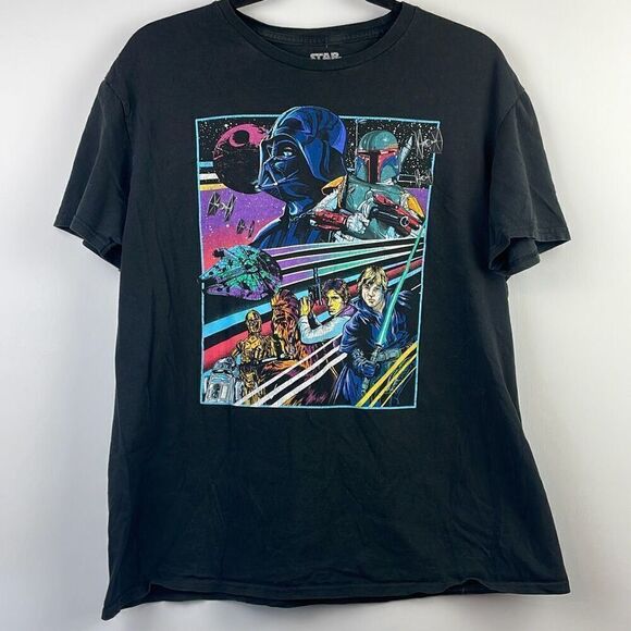 Fifth Sun Men's Star Wars Graphic Print Short Sleeve T-Shirt Black Large - Picture 1 of 5